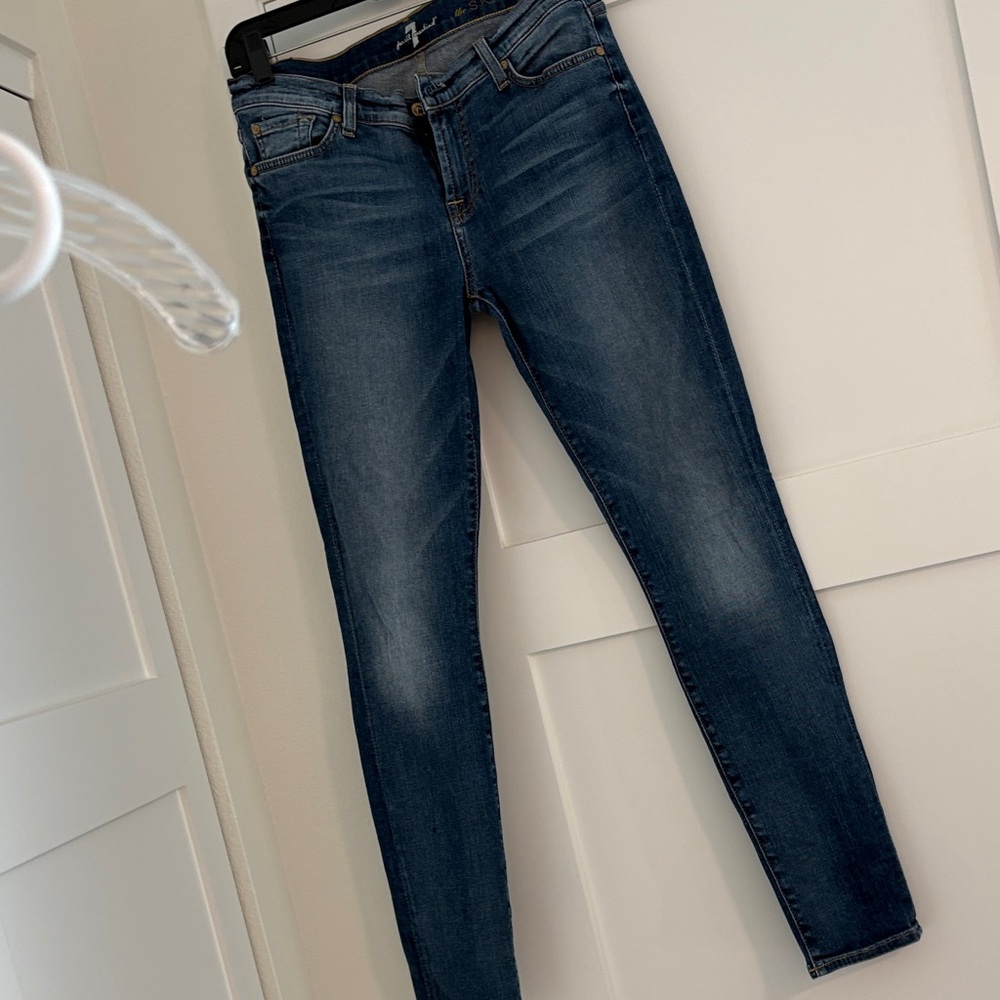 7 For All Mankind Dark Blue Skinny Jeans